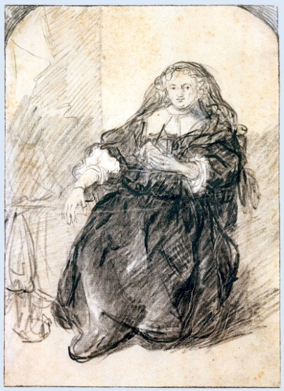  Rembrandt Van Rijn Woman Seated in an Armchair with a Letter in her Left Hand - Hand Painted Oil Painting