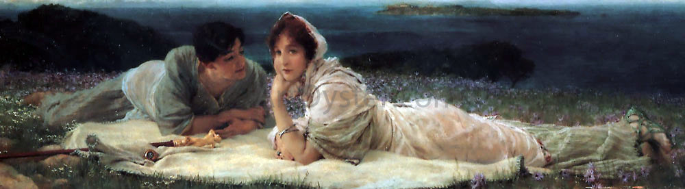 Sir Lawrence Alma-Tadema A World of Their Own - Hand Painted Oil Painting
