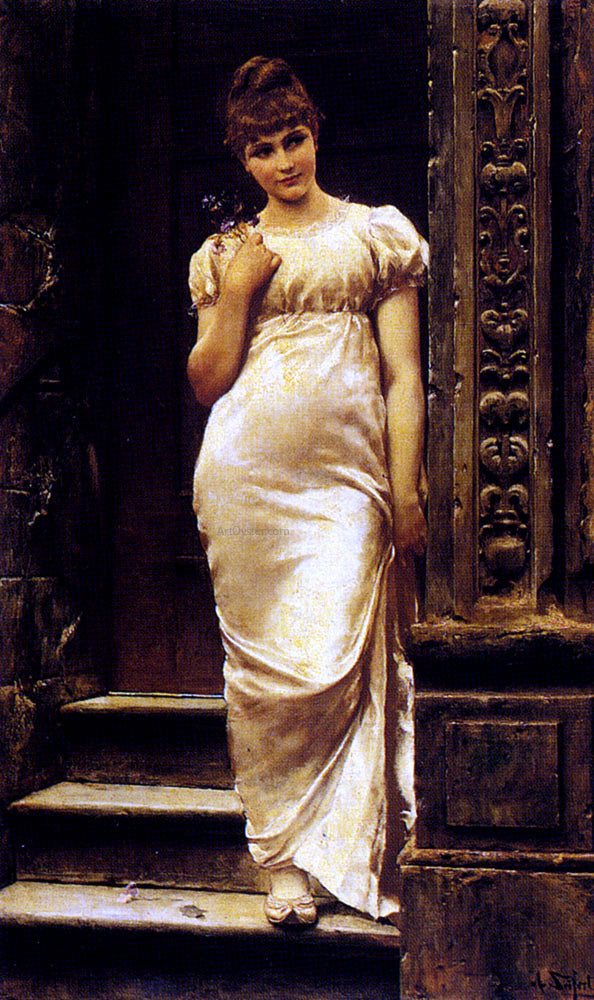 Alfred Seifert A Young Beauty In A Doorway - Hand Painted Oil Painting
