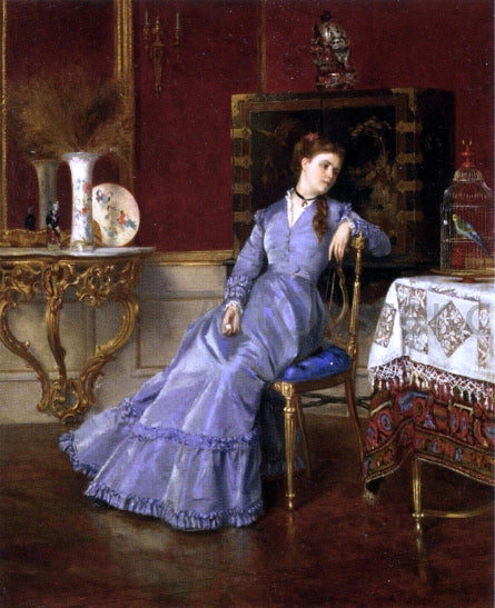 Albert Roosenboom A Young Beauty in a Parlor - Hand Painted Oil Painting