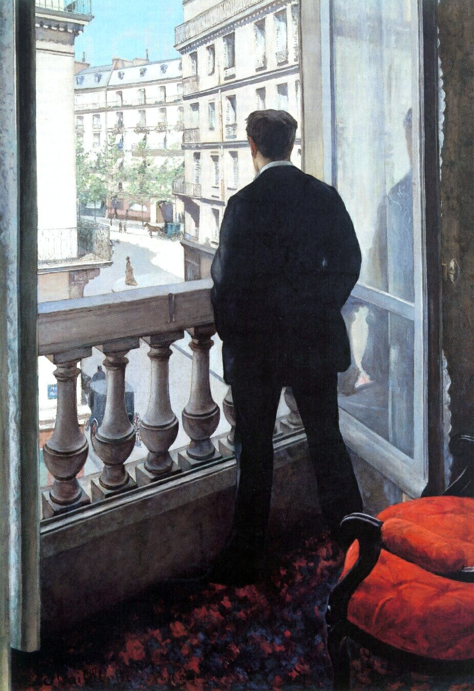 Gustave Caillebotte A Young Man at His Window - Hand Painted Oil Painting