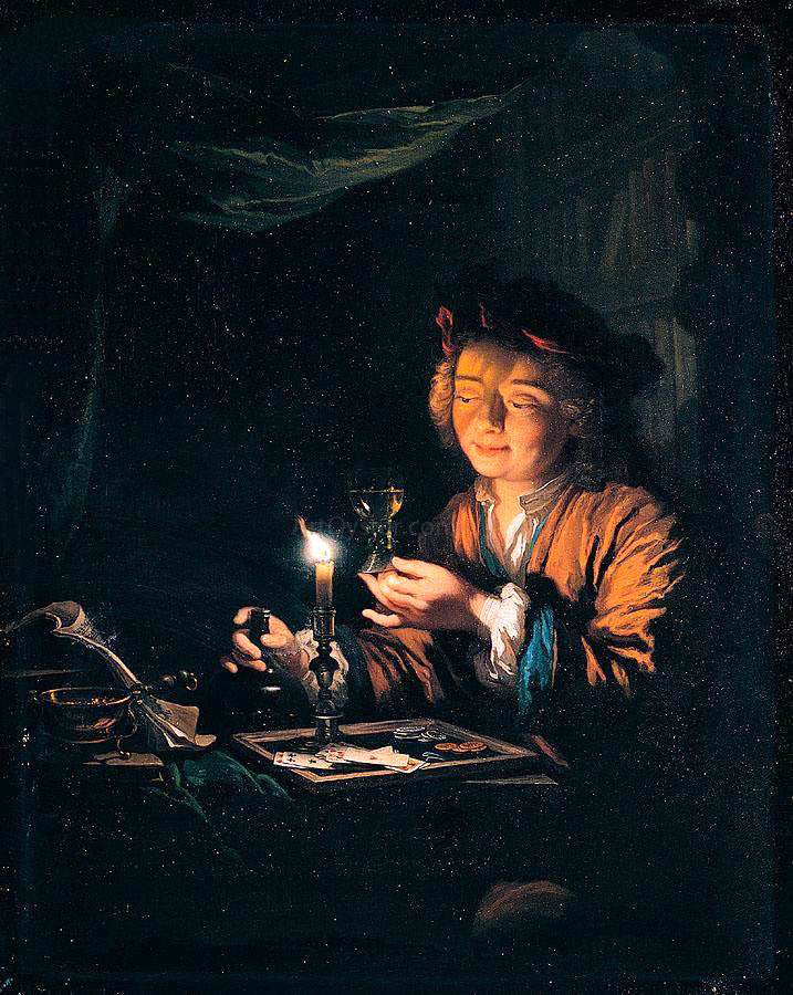 Arnold Boonen A Young Man Seated at a Table - Hand Painted Oil Painting