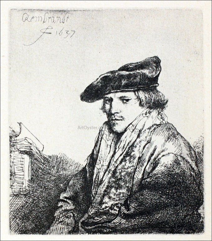  Rembrandt Van Rijn Young Man Seated, Turned to the Left - Hand Painted Oil Painting