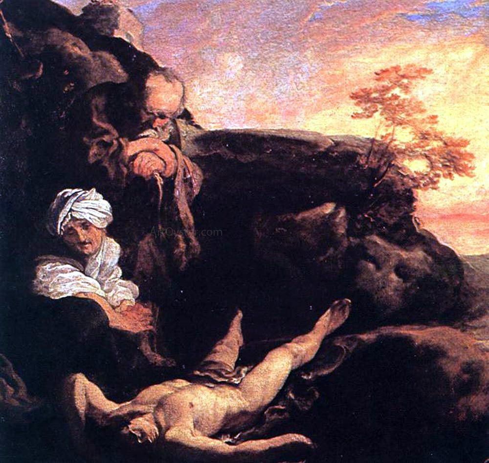 Johann Liss Abel Mourned by his Parents - Hand Painted Oil Painting