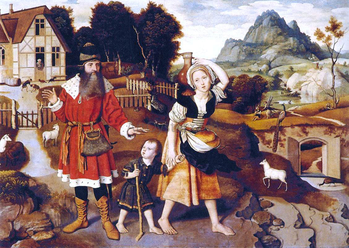 Jan Mostaert Abraham and Hagar - Hand Painted Oil Painting