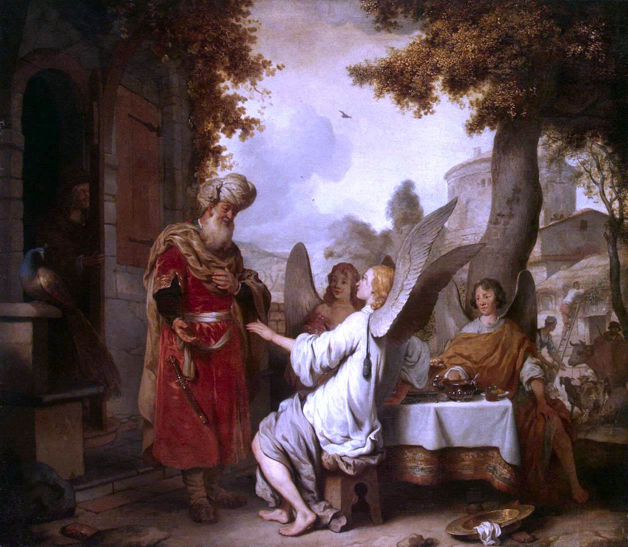 Gerbrand Van den Eeckhout Abraham and the Three Angels - Hand Painted Oil Painting