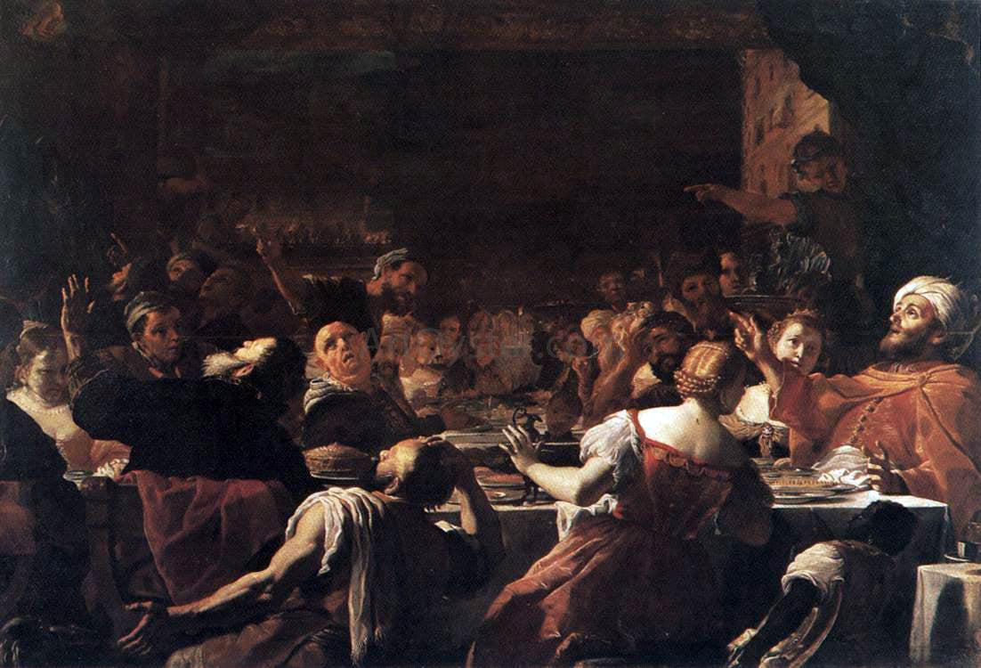 Mattia Preti Absalom's Feast - Hand Painted Oil Painting