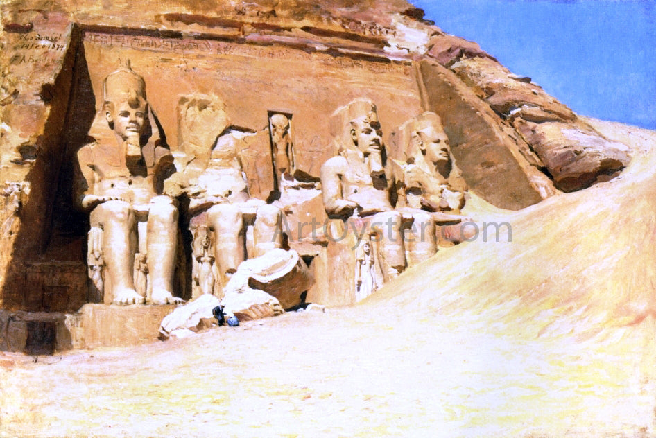  Frederick Arthur Bridgeman Abu Simbel - Hand Painted Oil Painting