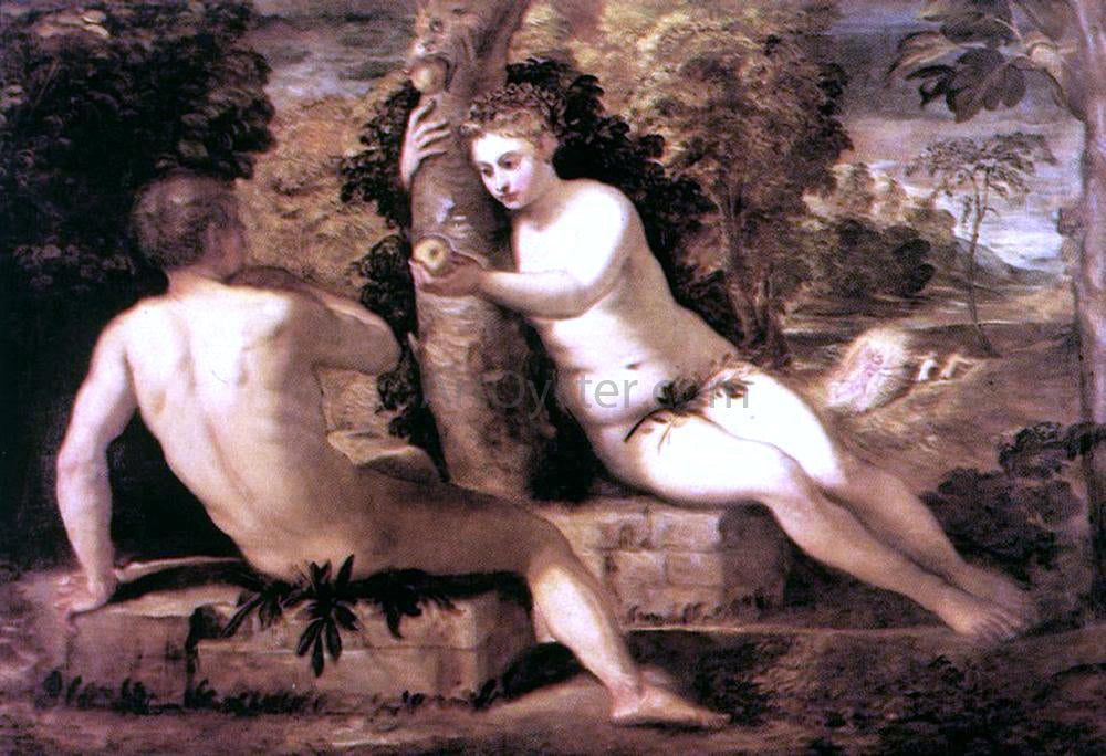 Jacopo Robusti Tintoretto Adam and Eve - Hand Painted Oil Painting