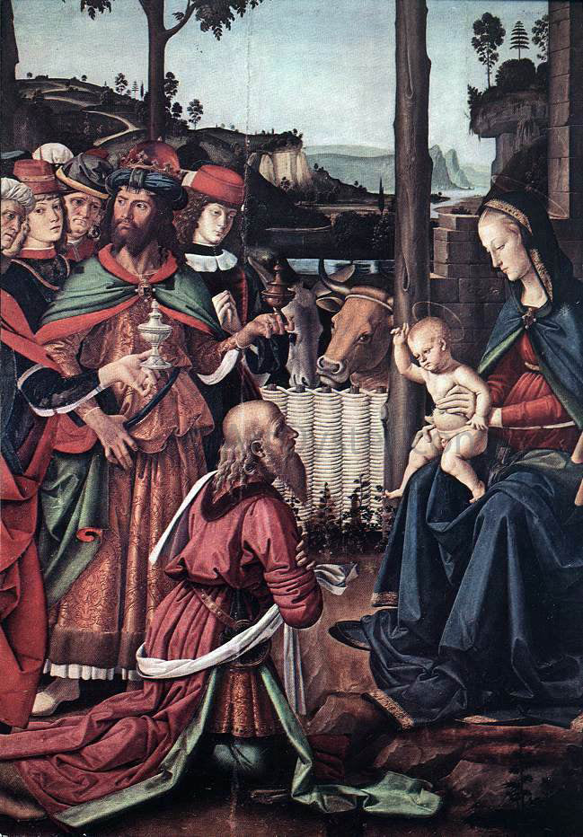  Pietro Perugino Adoration of the Kings (Epiphany) (detail) - Hand Painted Oil Painting