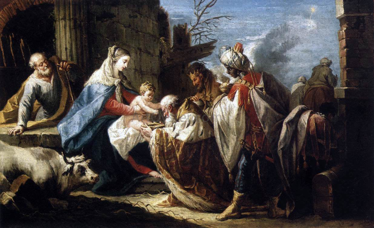 Gaspare Diziani Adoration of the Magi - Hand Painted Oil Painting