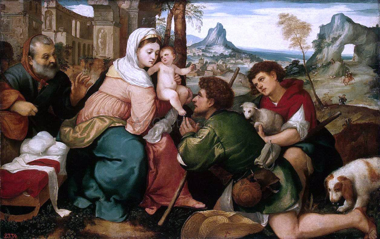 Bonifazio Veronese Adoration of the Shepherds - Hand Painted Oil Painting