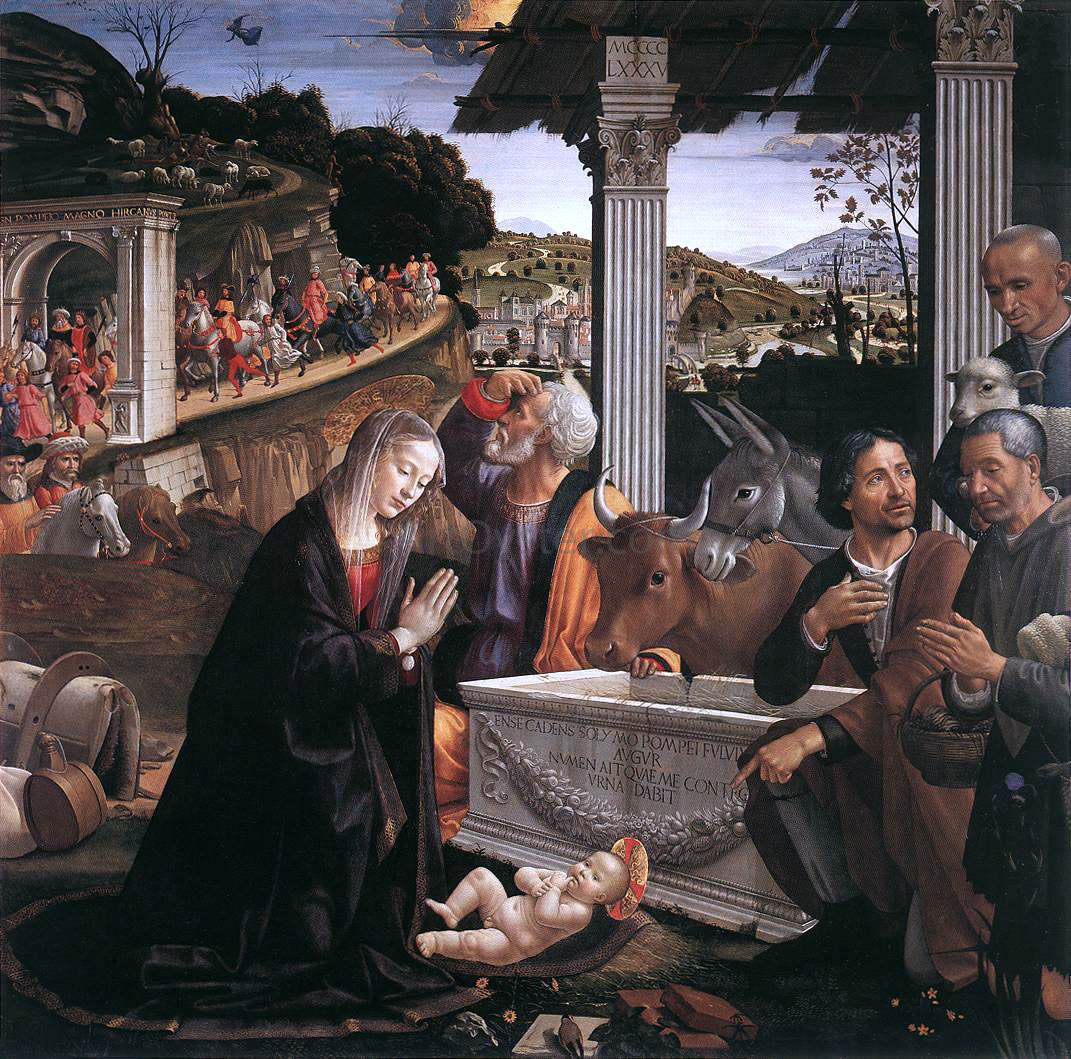 Domenico Ghirlandaio Adoration of the Shepherds - Hand Painted Oil Painting