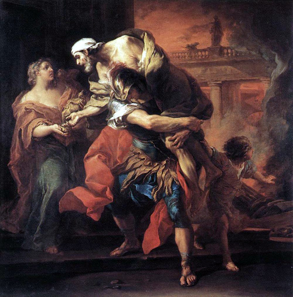Carle Van Loo Aeneas Carrying Anchises - Hand Painted Oil Painting