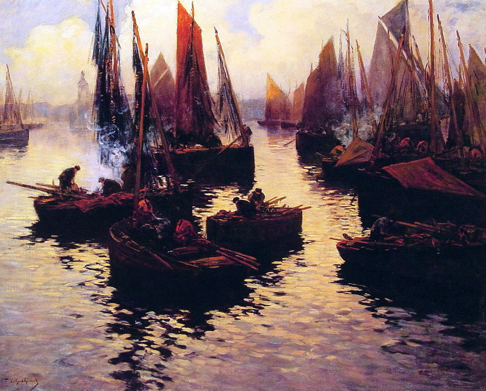 Fernand Eugene Legout-Gerard After the day's Catch - Hand Painted Oil Painting