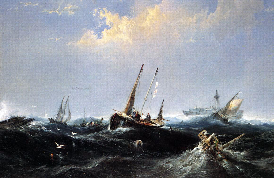 James Hamilton After the Storm on the Coast of Newfoundland (also known as Wreckers) - Hand Painted Oil Painting