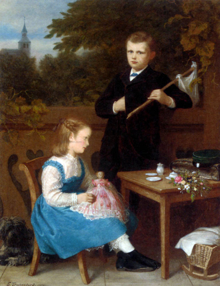 Emil Teschendorff After The Truce - Hand Painted Oil Painting