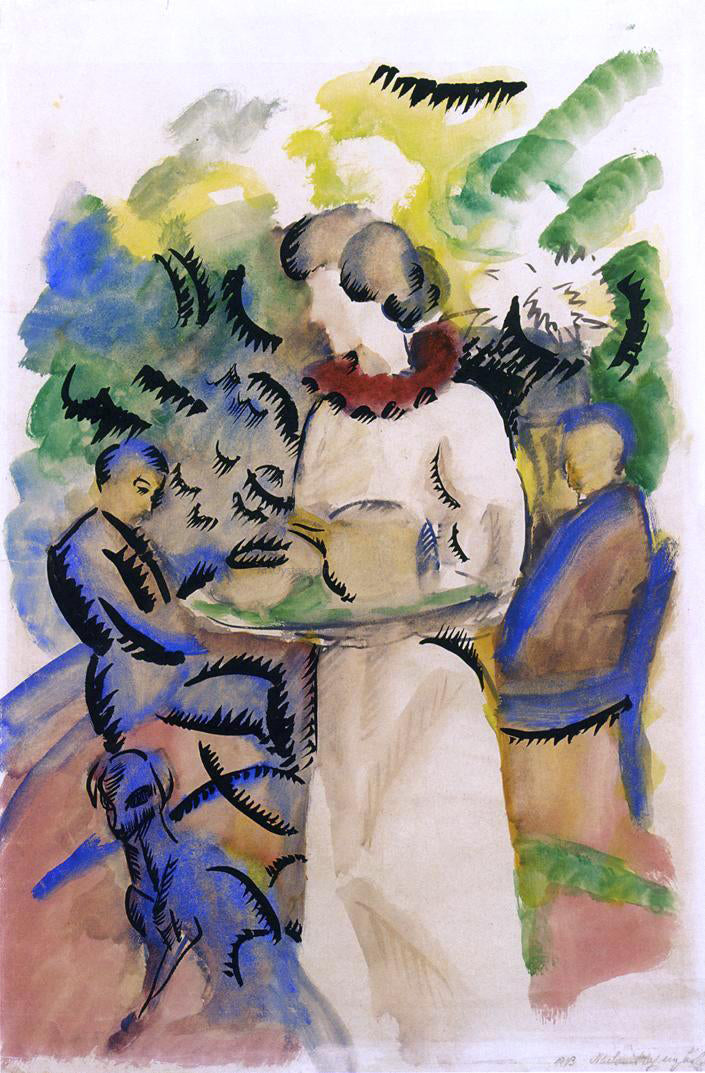  August Macke Afternoon in the Garden - Hand Painted Oil Painting