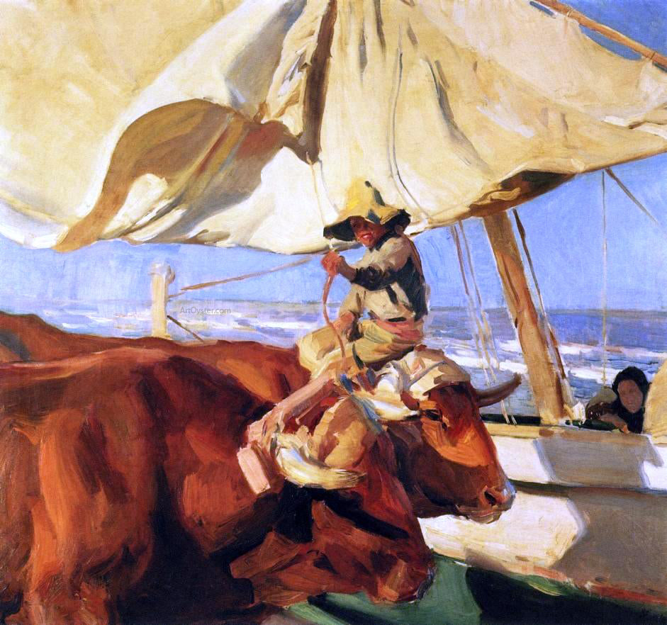 Joaquin Sorolla Y Bastida Afternoon Sun, Playa de Valencia - Hand Painted Oil Painting