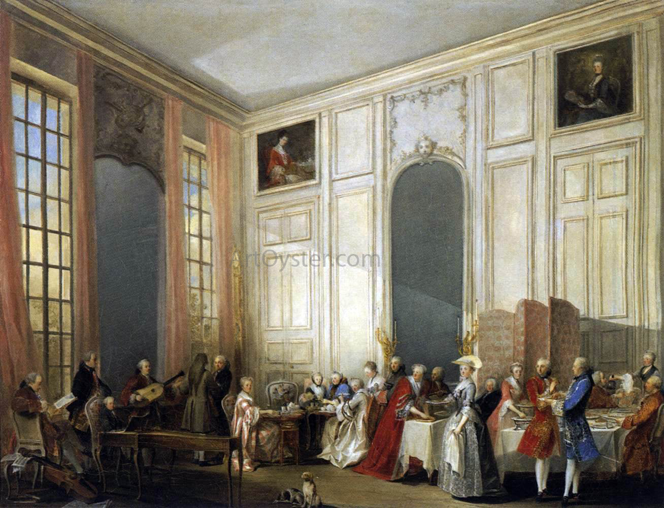 Michel Barthelemy Ollivier Afternoon Tea at the Temple - Hand Painted Oil Painting