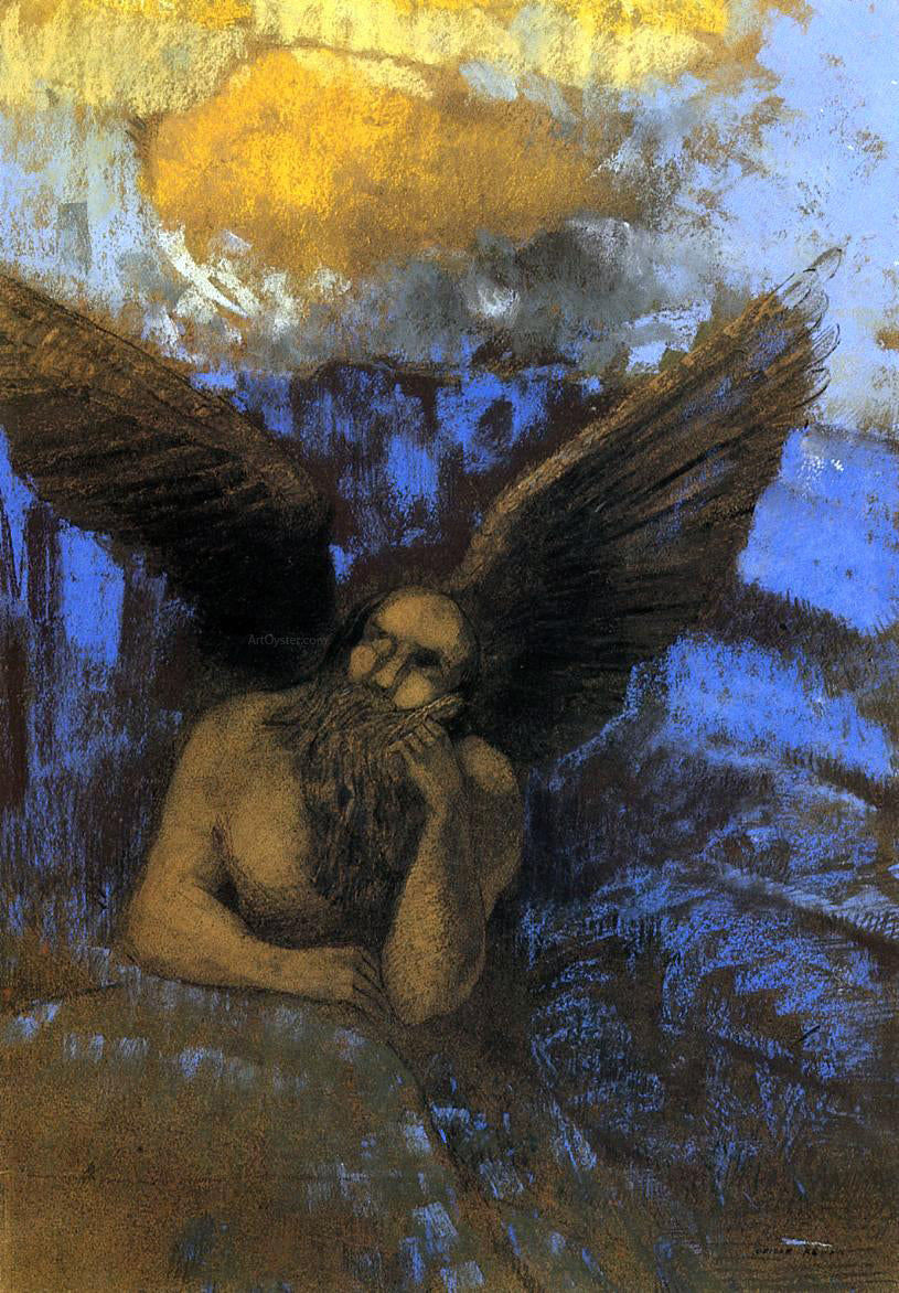 Odilon Redon Aged Angel - Hand Painted Oil Painting