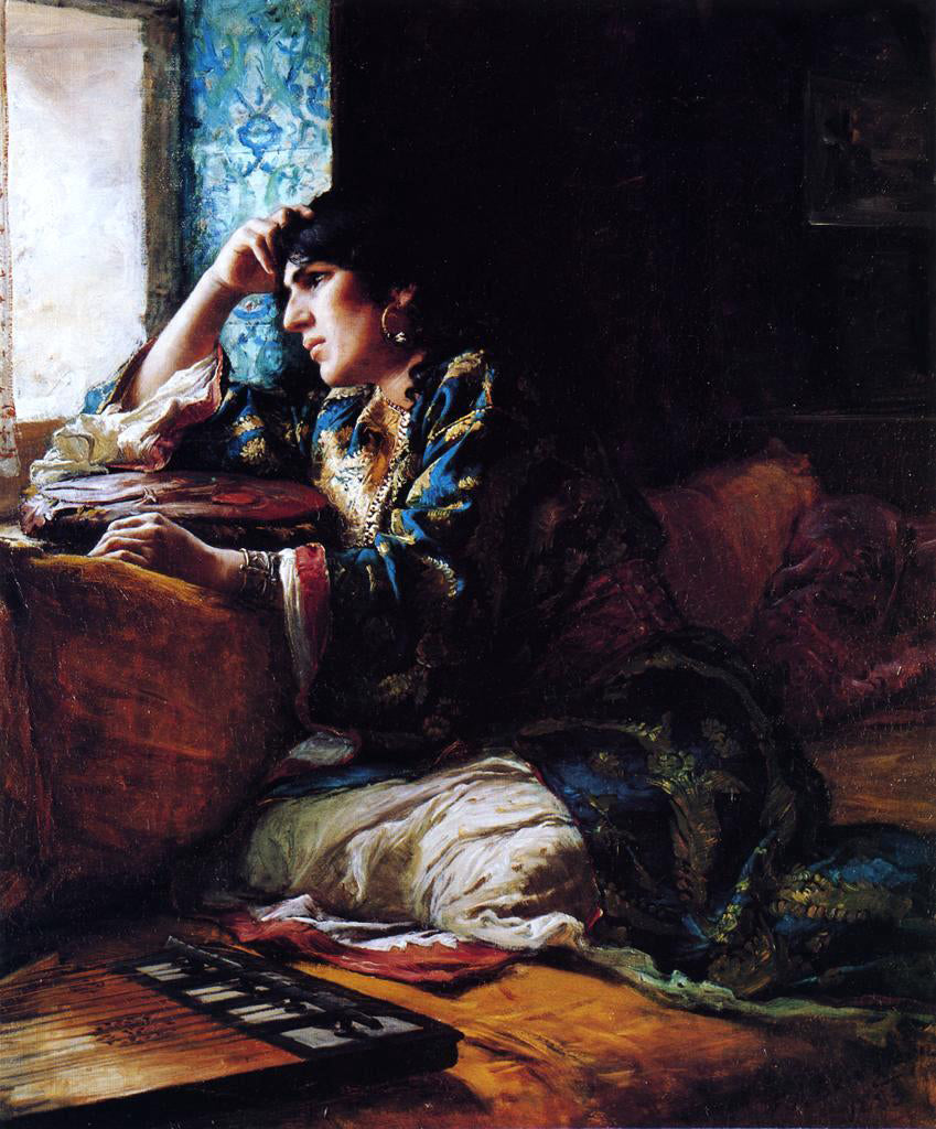  Frederick Arthur Bridgeman Aicha, a Woman of Morocco - Hand Painted Oil Painting