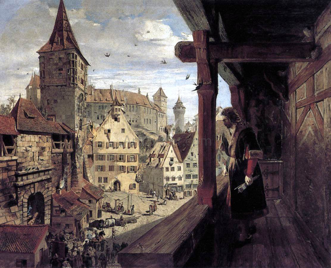  William Bell Scott Albrecht Durer on the Balcony of his House - Hand Painted Oil Painting