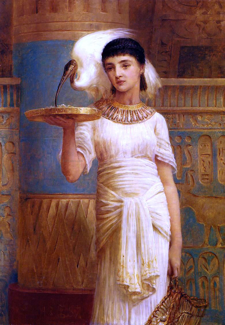 Edwin Longsden Long Alethe, Attendent of the Sacred Ibis - Hand Painted Oil Painting