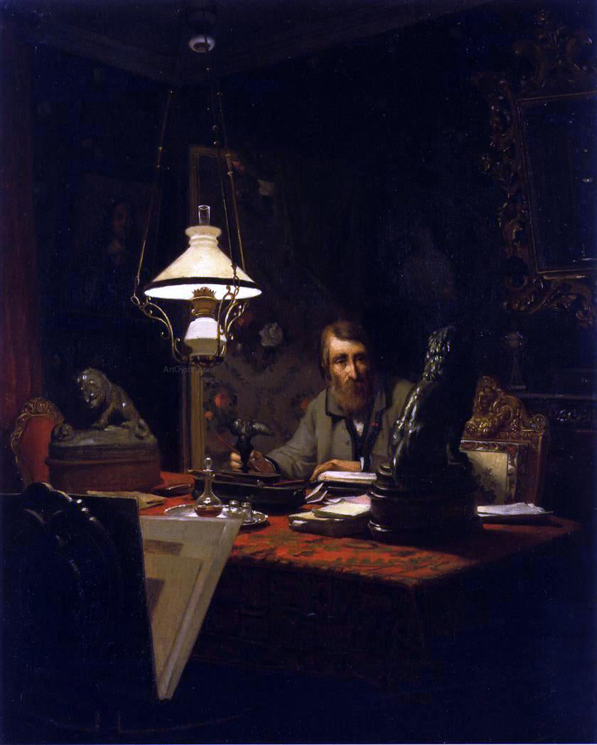 Edouard-Antoine Marsal Alfred Bruyas in His Study - Hand Painted Oil Painting
