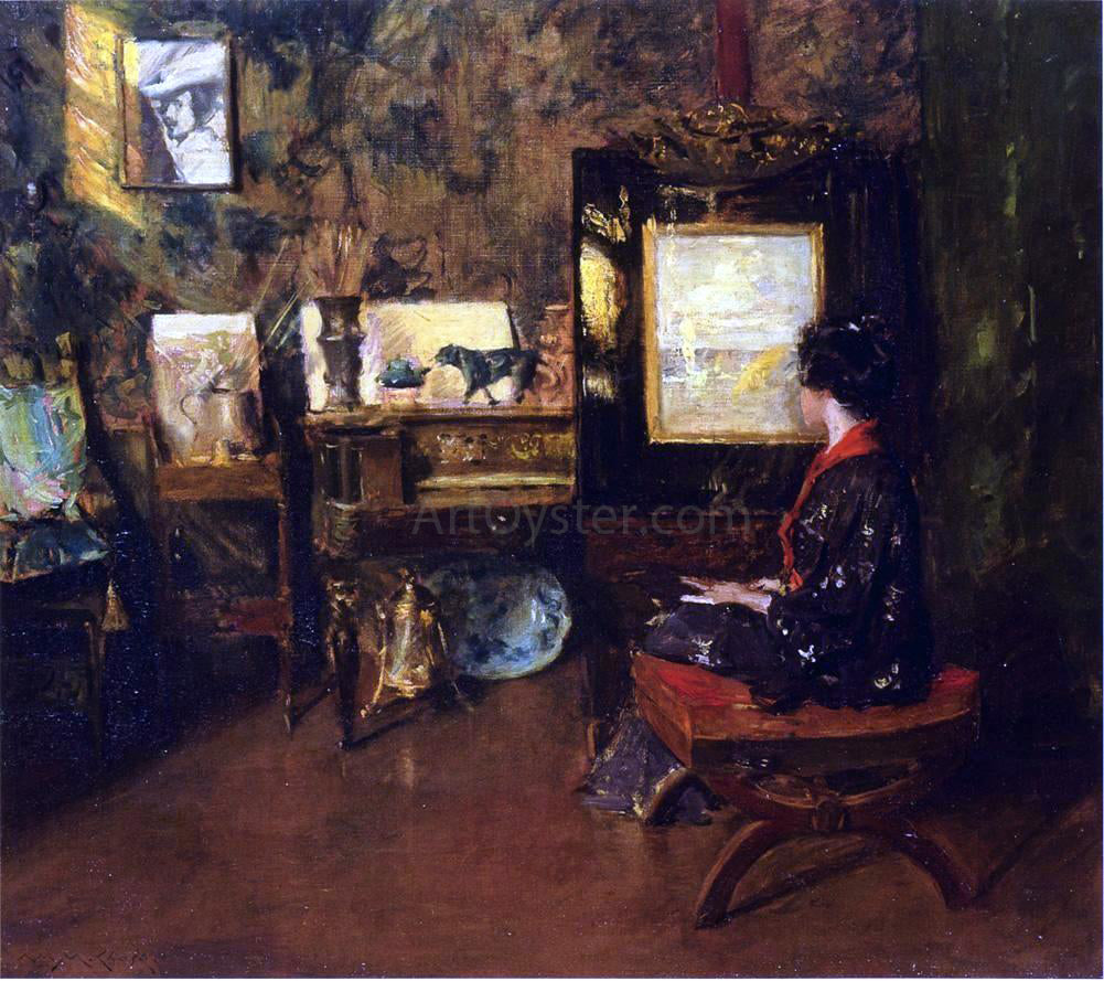  William Merritt Chase Alice in the Shinnecock Studio - Hand Painted Oil Painting