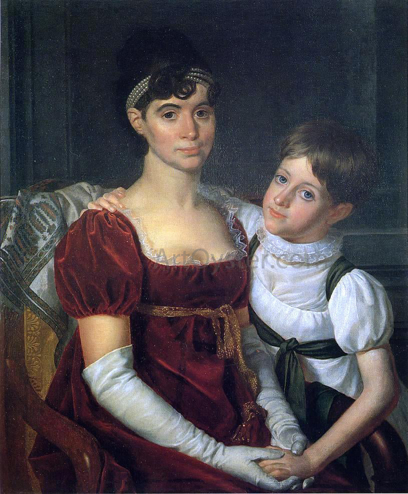 Rembrandt Peale Alida Livingston Armstrong and Daughter - Hand Painted Oil Painting