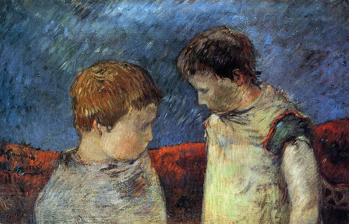 Paul Gauguin Aline Gauguin and One of Her Brothers - Hand Painted Oil Painting