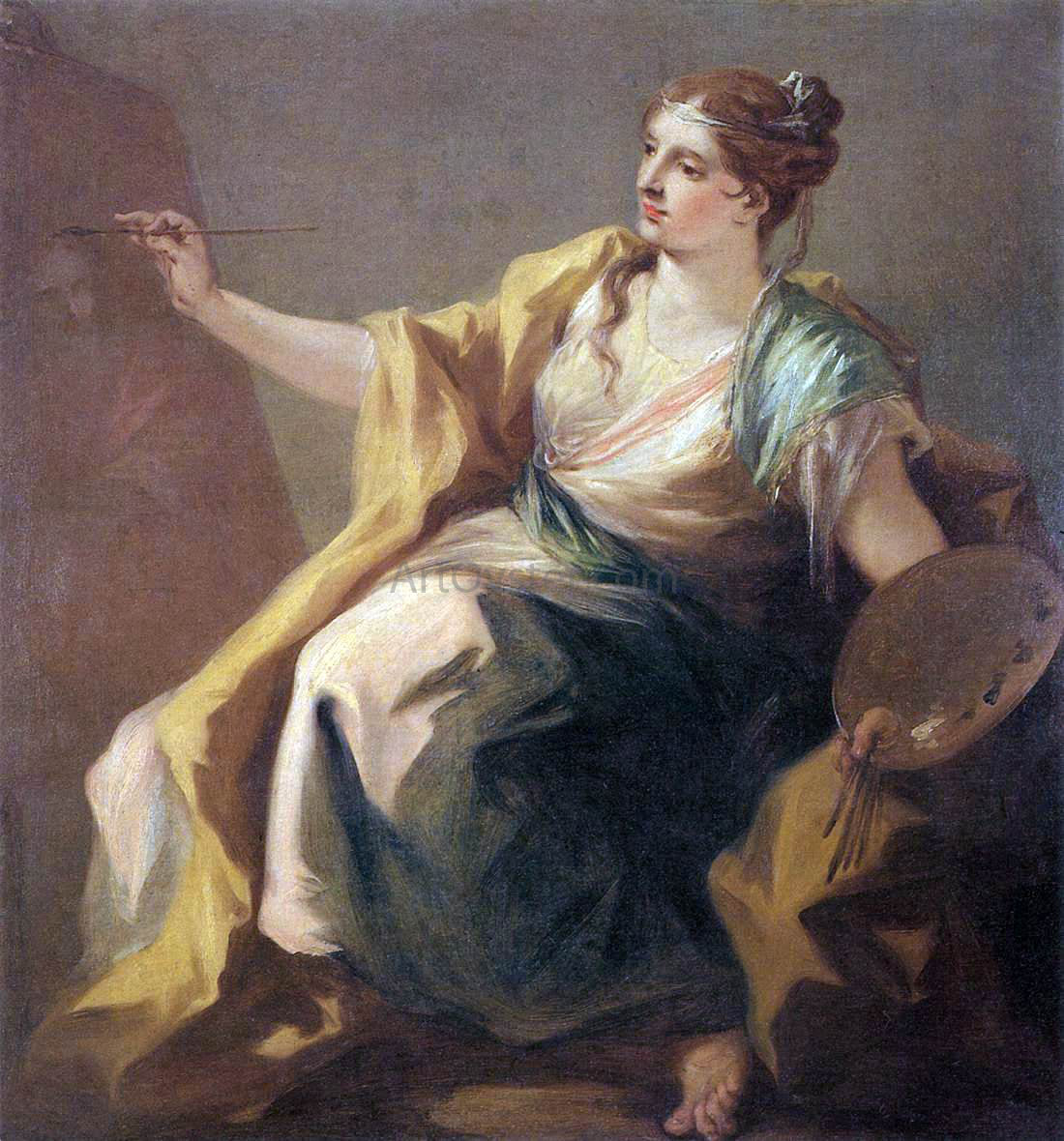  Giovanni Antonio Pellegrini Allegory of Painting - Hand Painted Oil Painting