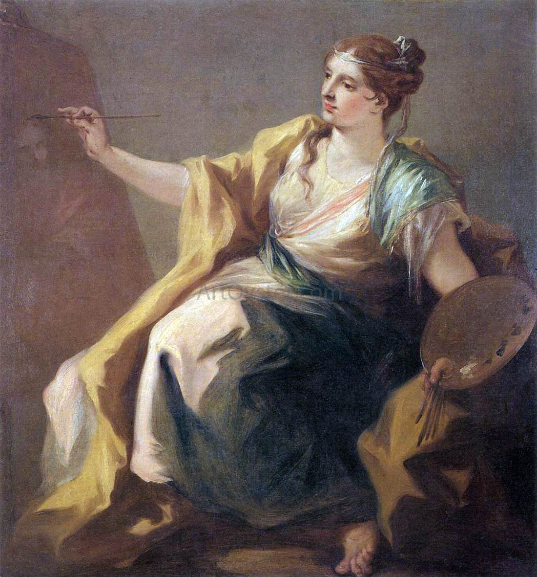Giovanni Antonio Pellegrini Allegory of Painting - Hand Painted Oil Painting