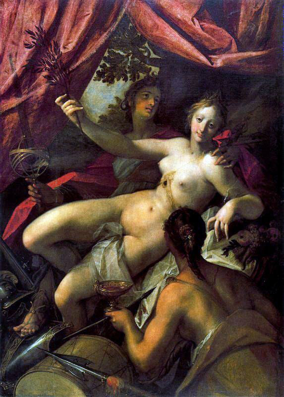 Hans Von Aachen Allegory of Peace, Art and Abundance - Hand Painted Oil Painting