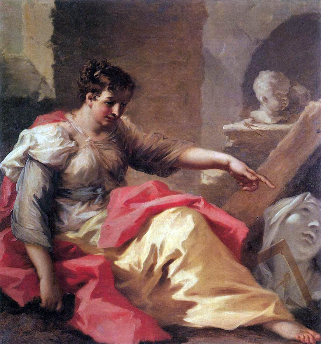 Giovanni Antonio Pellegrini Allegory of Sculpture - Hand Painted Oil Painting