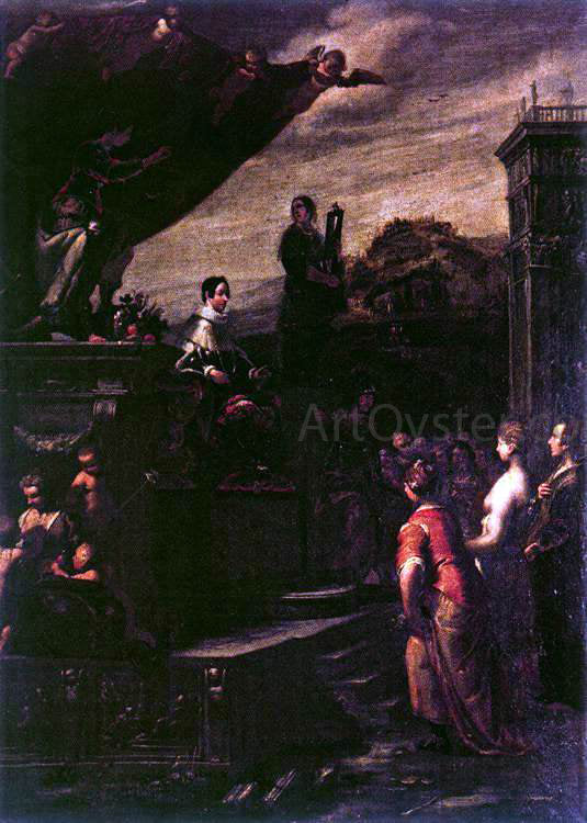  Giovanni Andrea Ansaldo Allegory of the Crowning of Ferdinando II de' Medici - Hand Painted Oil Painting