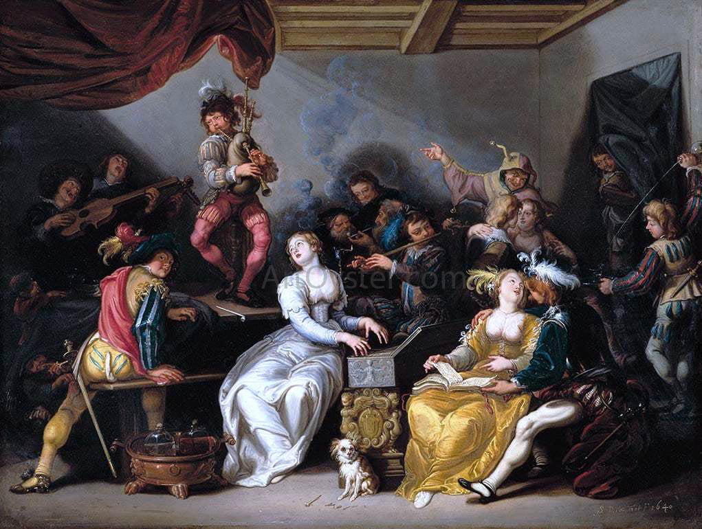 Simon De Vos Allegory of the Five Senses - Hand Painted Oil Painting