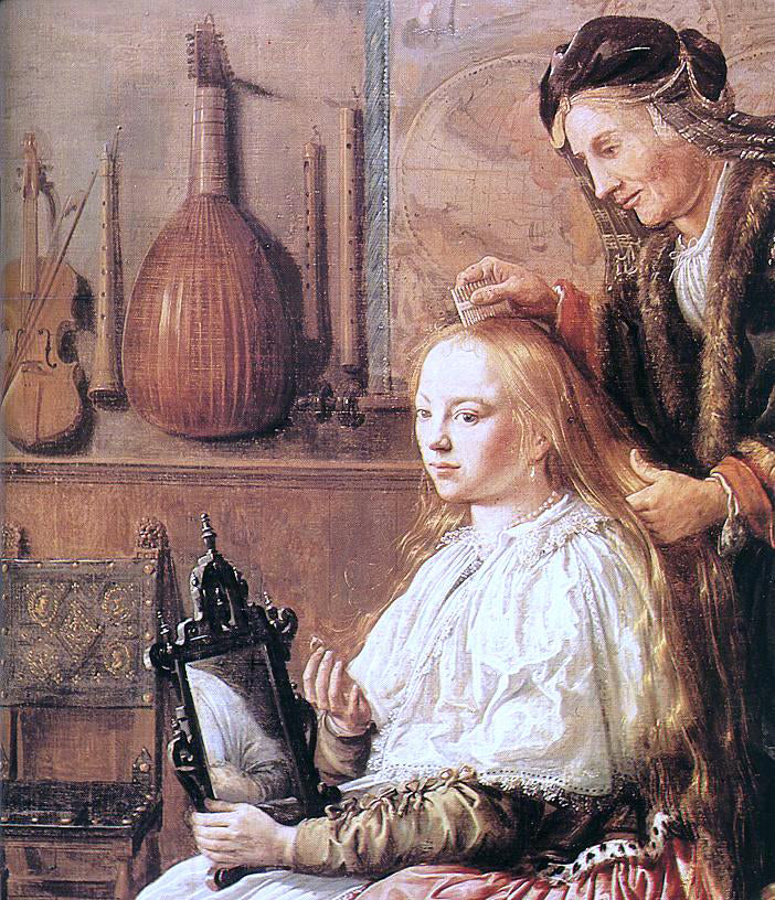  Jan Miense Molenaer Allegory of Vanity (detail) - Hand Painted Oil Painting