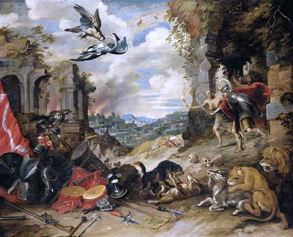 The Younger Jan Brueghel Allegory of War - Hand Painted Oil Painting