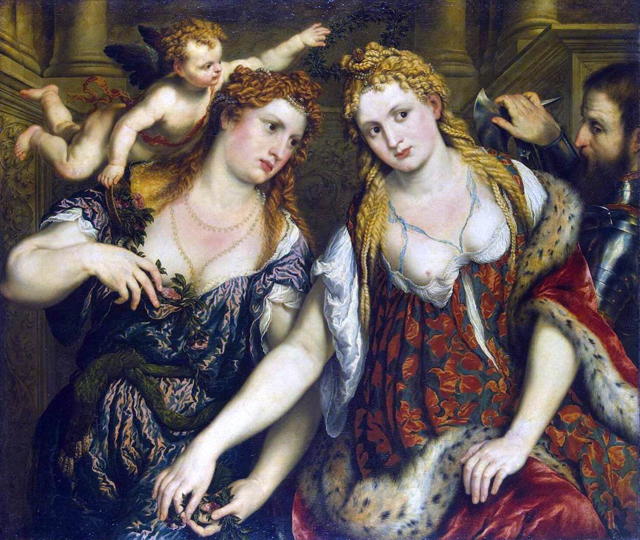  Paris Bordone Allegory (Venus, Flora, Mars and Cupid) - Hand Painted Oil Painting