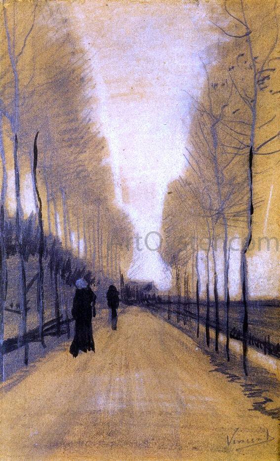  Vincent Van Gogh Alley Bordered by Trees - Hand Painted Oil Painting