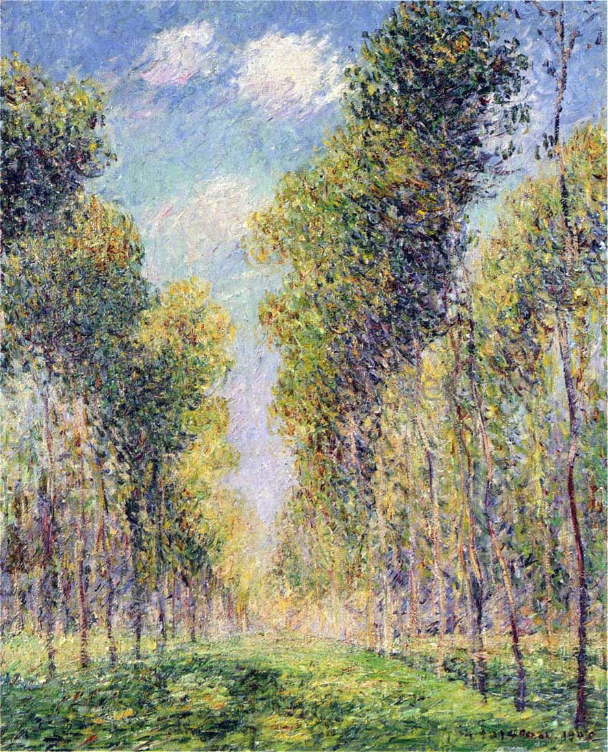 Gustave Loiseau Alley of Poplars - Hand Painted Oil Painting