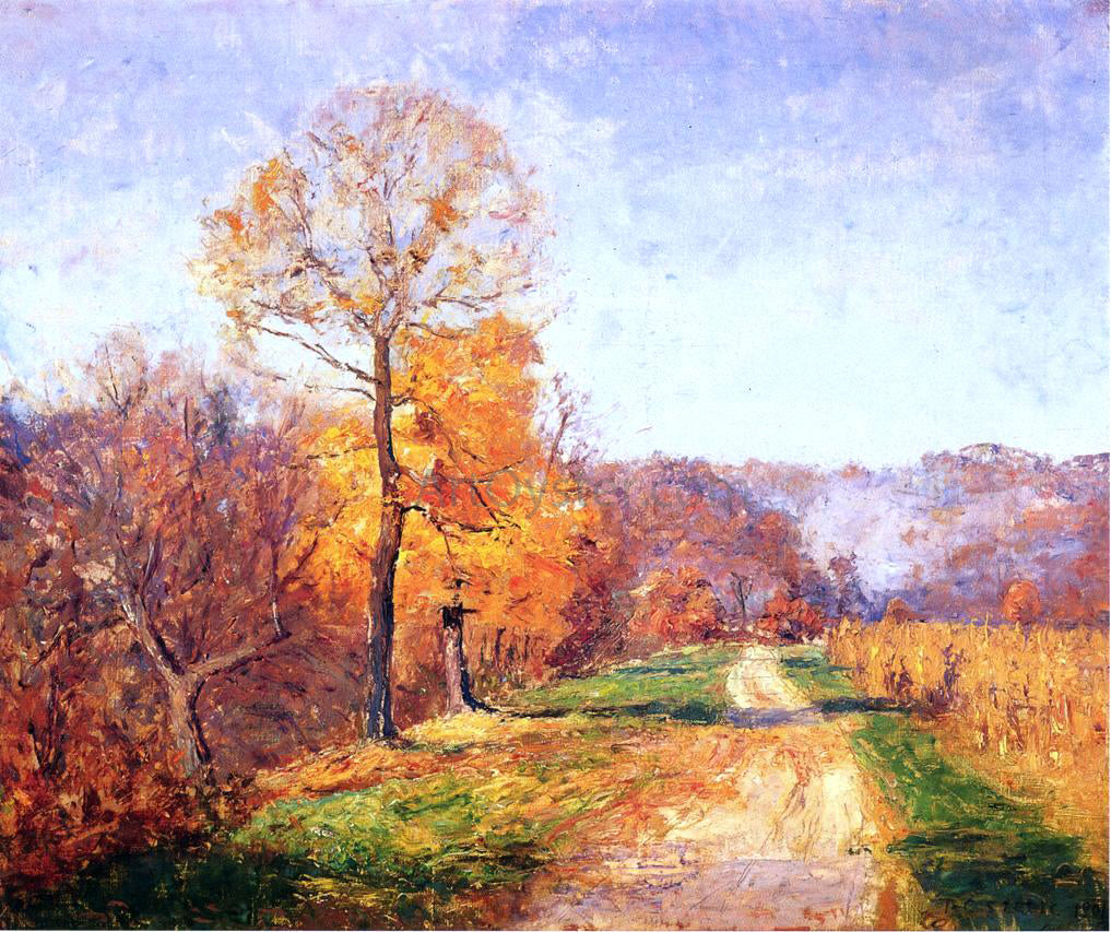 Theodore Clement Steele Along a Country Lane - Hand Painted Oil Painting