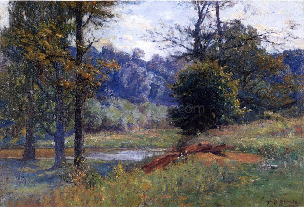 Theodore Clement Steele Along the Creek (also known as Zionsville) - Hand Painted Oil Painting