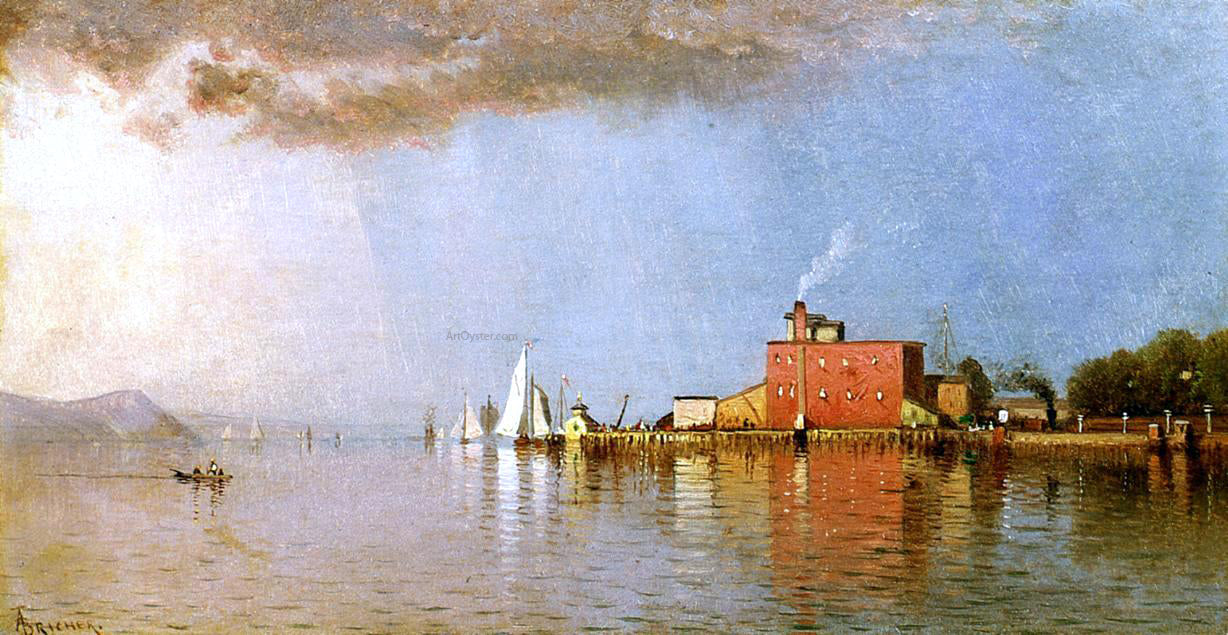  Alfred Thompson Bricher Along the Hudson - Hand Painted Oil Painting