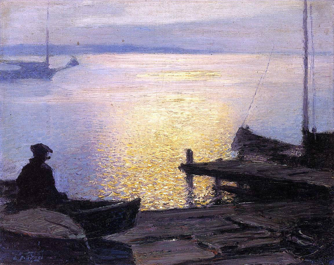 Edward Potthast Along the Mystic River - Hand Painted Oil Painting