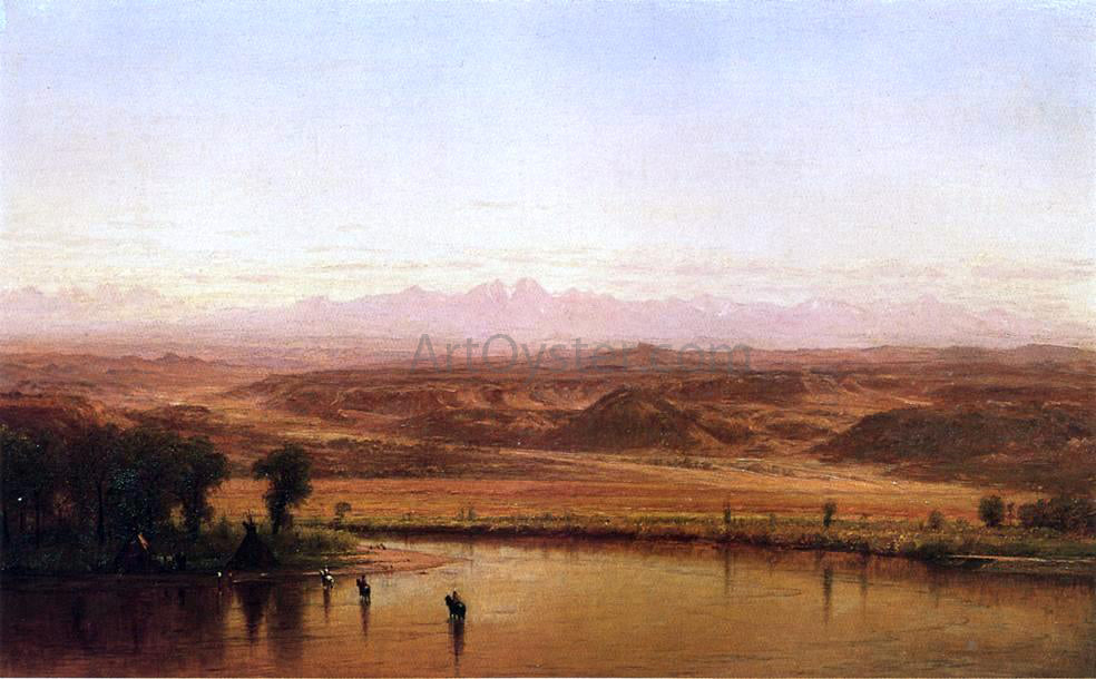 Thomas Worthington Whittredge Along the Platte River, Colorado - Hand Painted Oil Painting