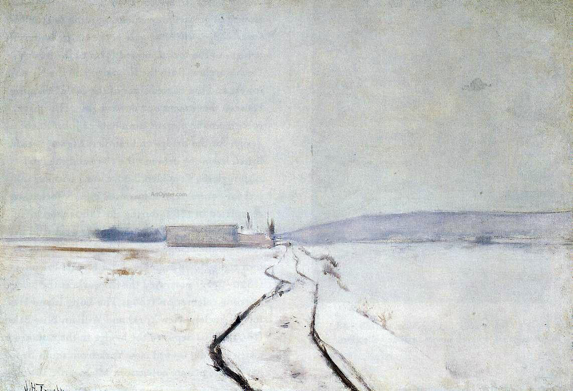 John Twachtman Along the River, Winter - Hand Painted Oil Painting
