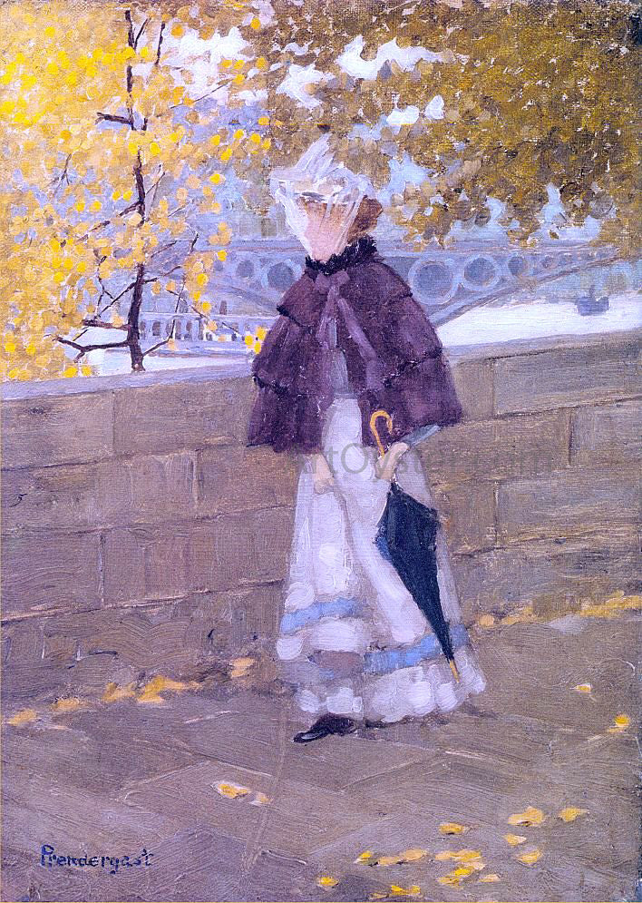 Maurice Prendergast Along the Seine - Hand Painted Oil Painting